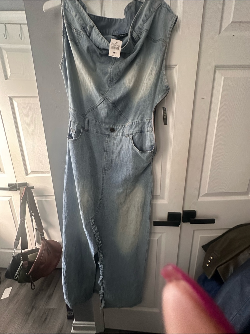 Ashley Stewart Light Blue Denim Maxi Dress